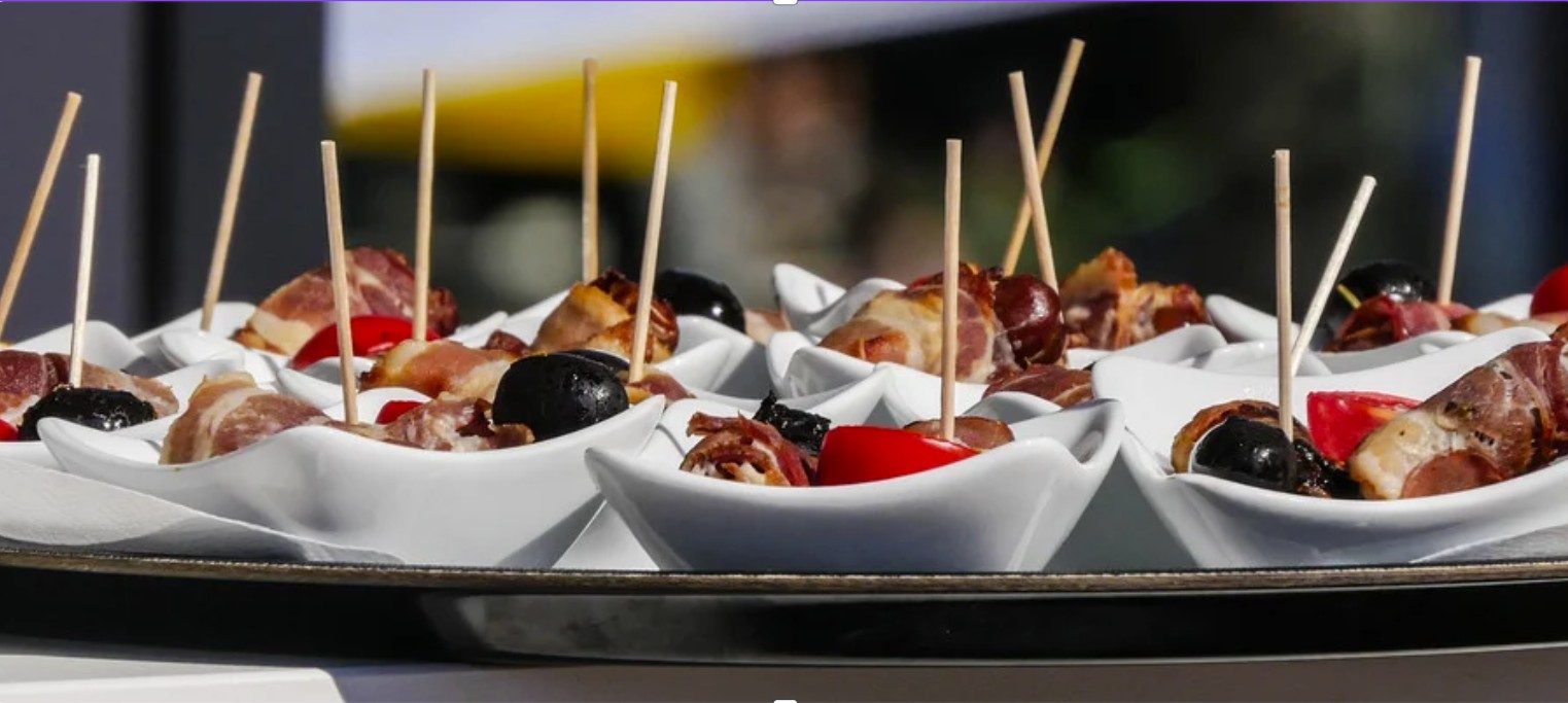 TFFC finger food cocktails tray with bite-size gourmet canapes